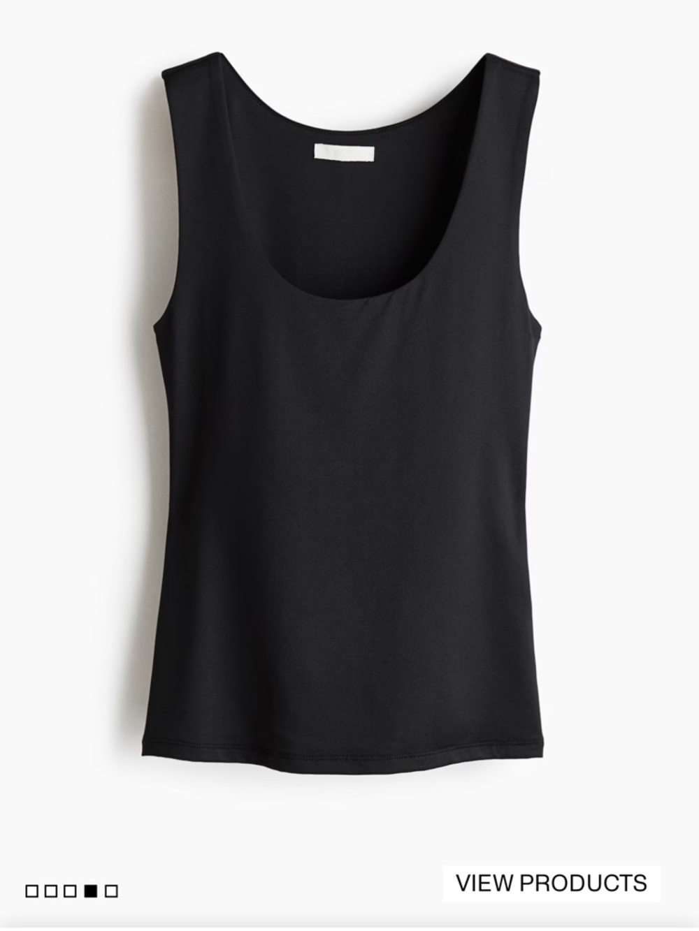 H&M MICROFIBER TANK TOP Classic Scoop Neck Tank Top - Black